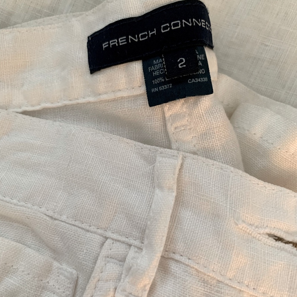 FC white linen pants
